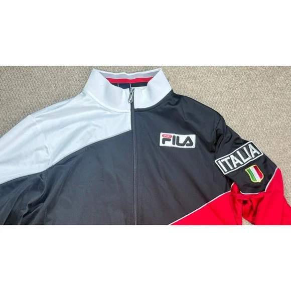 Fila Sport Italia Men's Full Zip Long Sleeve Track Jacket Size Large - Picture 2 of 9